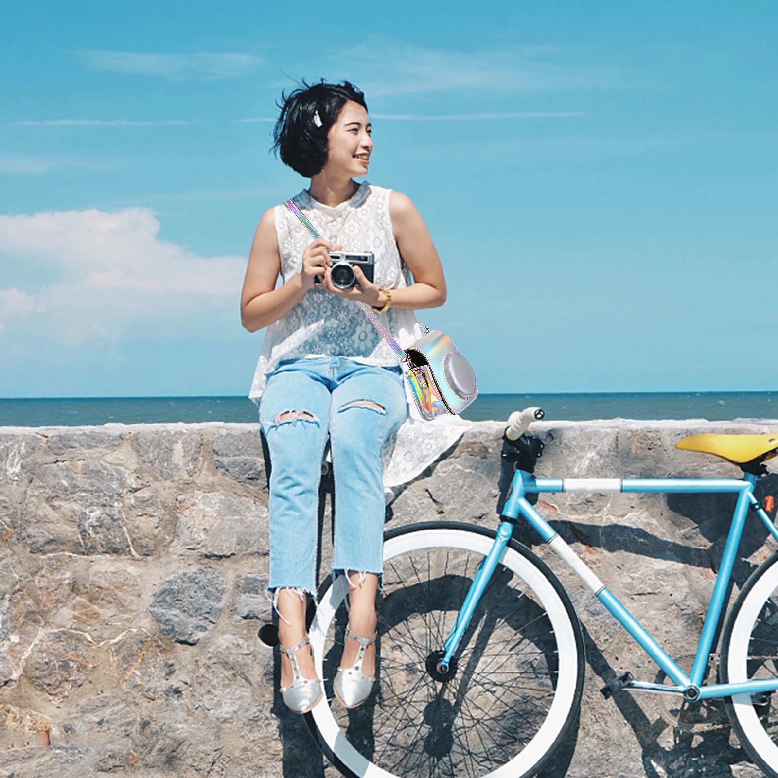 

PU Instant Camera Case Compatible with Mini 11 9 8 Protective Cover Anti Scratch Dustproof Portable Bag for Shopping Hiking