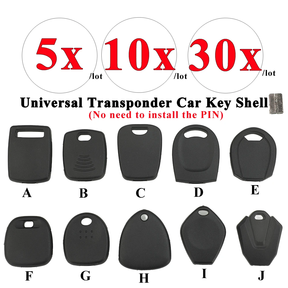 jingyuqin 5/10/30Pcs Universal Transponder Car Key Handle Fob Shell Case For KeyDiy KD Xhorse VVDI JMD Key Blade Head Housing