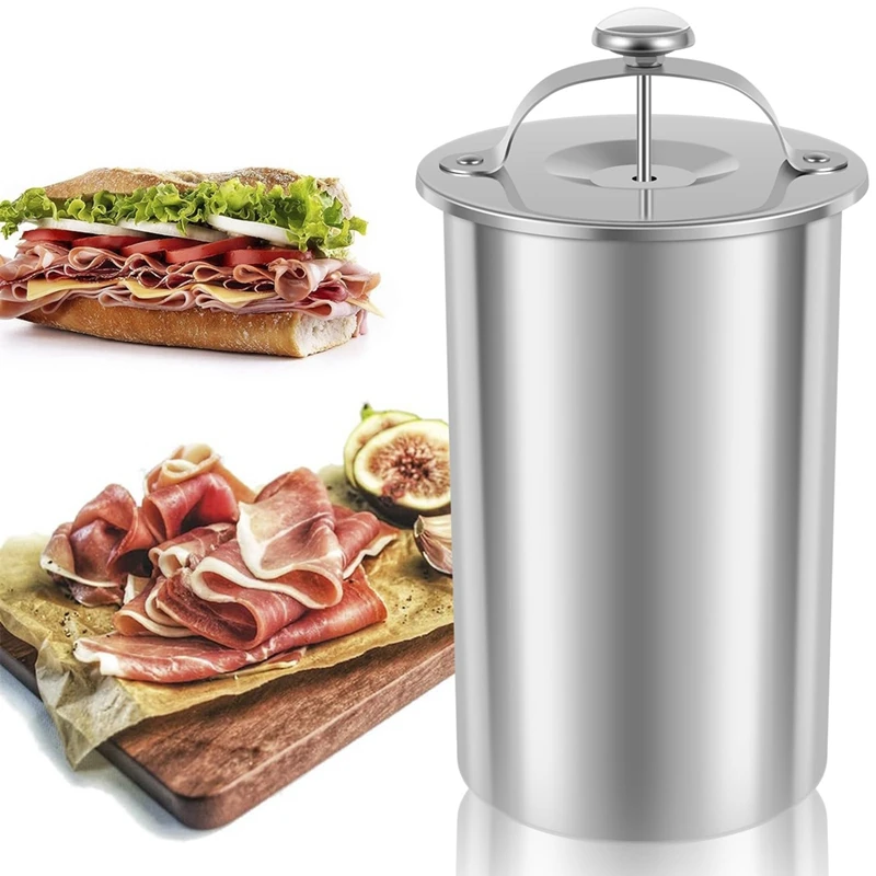 1 PCS Meat Press Cooker Multifunctional Round Shape Homemade Deli Meat Press Marker Machine 304 Stainless Steel Ham Press Maker