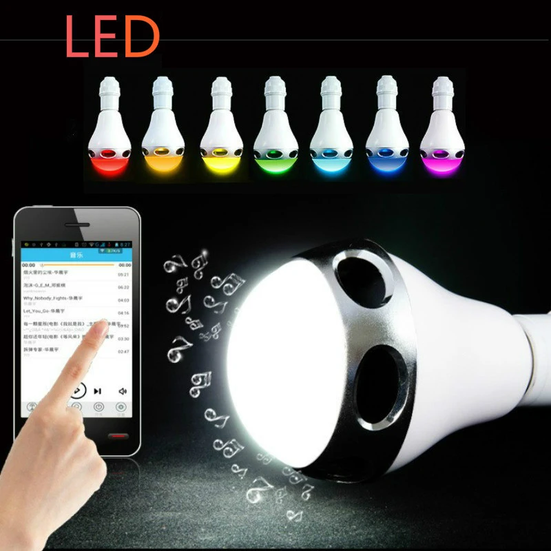 Wireless Music Flashing Colored Lights Sm Colorful LED BluetootSpeaker Hi Quality Lighting Control Tricolored Bulbs