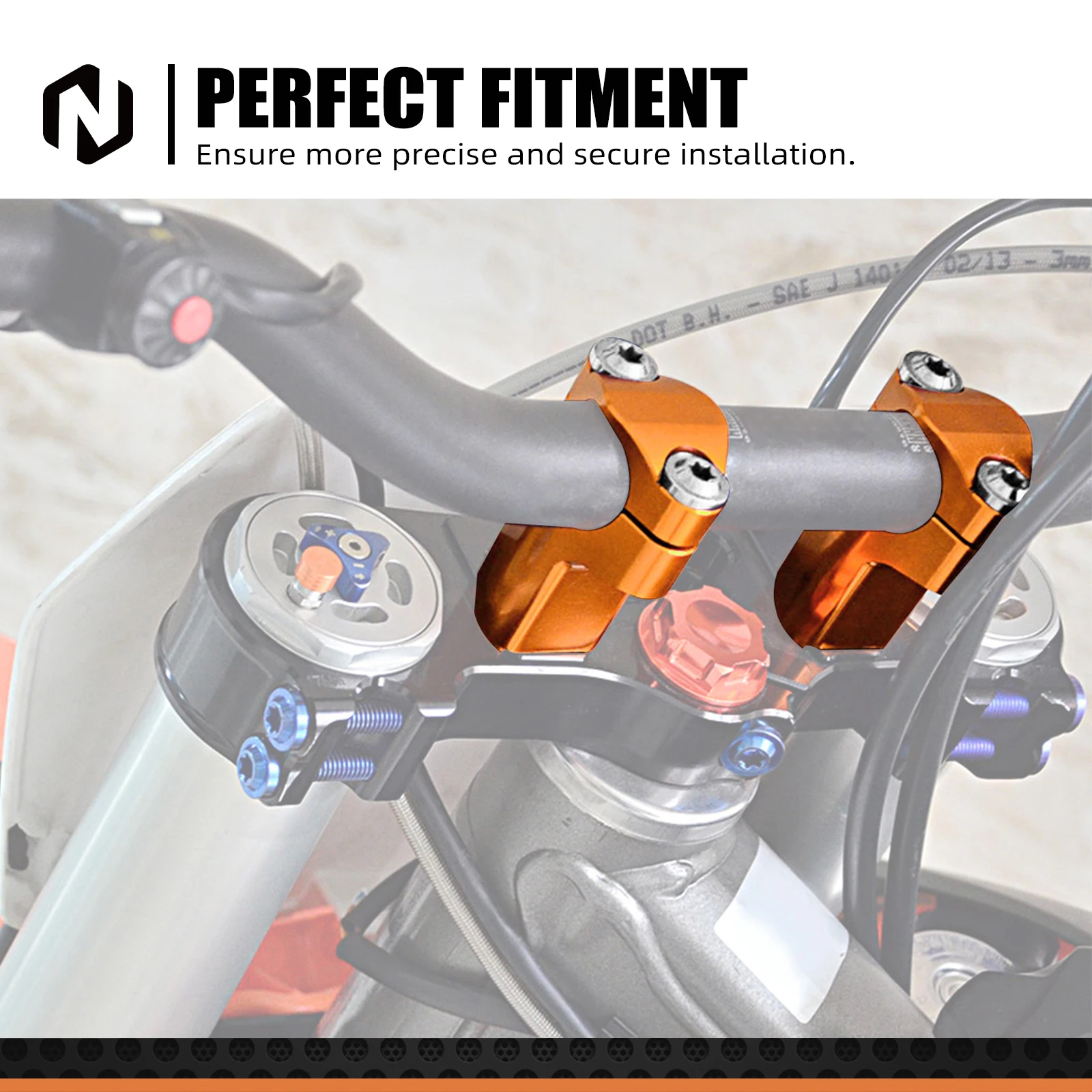 NICECNC Für KTM EXC 300 2016-2023 52mm Lenker Riser Bar Clamp Mount EXC-F 350 SX 125 SXF 450 Für Husqvarna TE300 GasGas EC300 – Detail 6