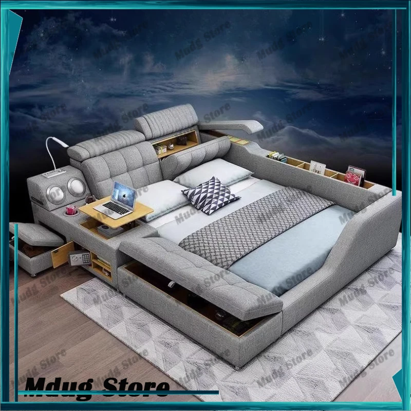

Luxury Modern Bed Fancy Bedroom Headboard Lounge Queen Frame Bed Children Sleeping Muebles Para Dormitorio Home Accessories