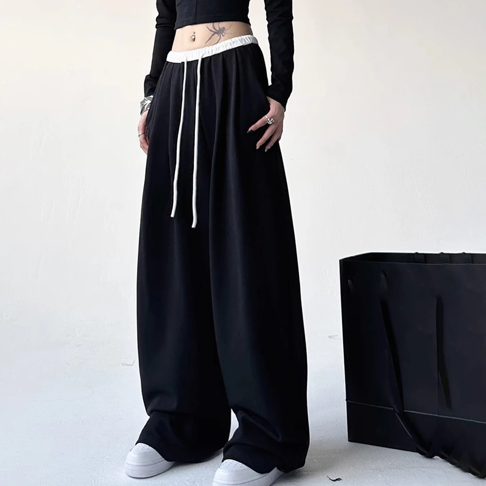 ملابس يومية سراويل فضفاضة للركض سراويل بوليستر مقاس XL سراويل رياضية نسائية طوال الموسم سراويل ذات طراز أساسي بلون واحد