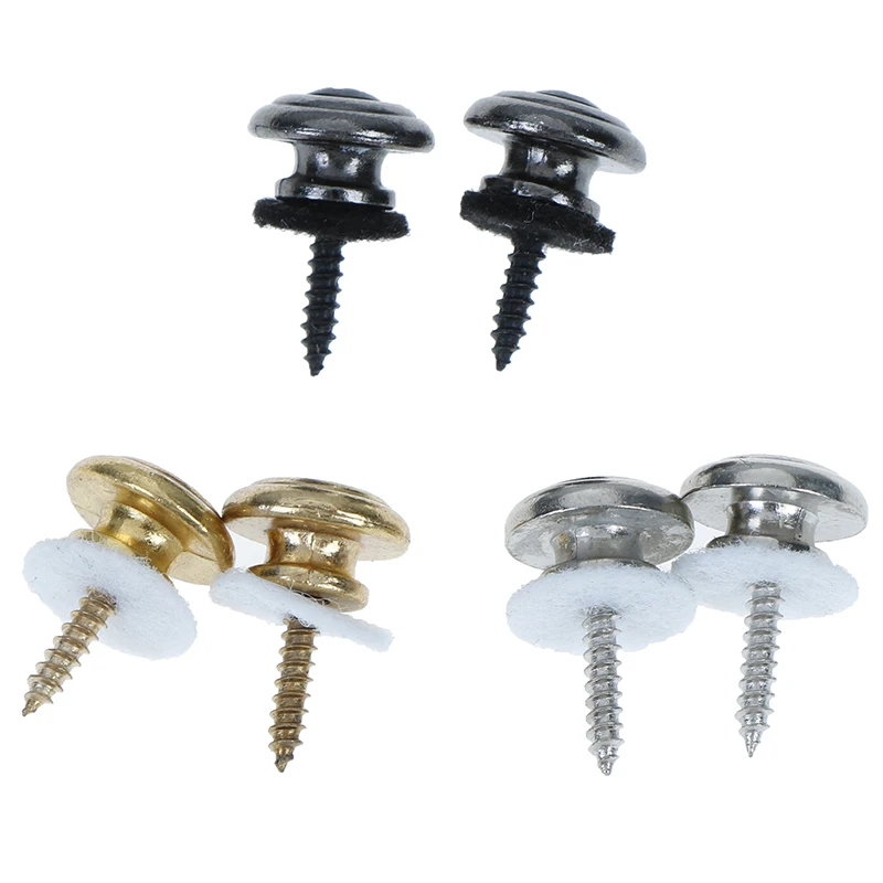 1 Pair Mushroom head guitar strap buttons locks with mounting screws
