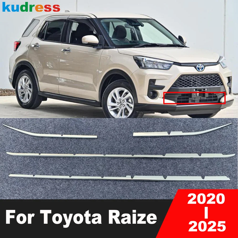 

Front Lower Grille Grills Cover Trim For Toyota Raize 2020-2022 2023 2024 2025 Chrome Car Head Racing Grill Strip Accessories