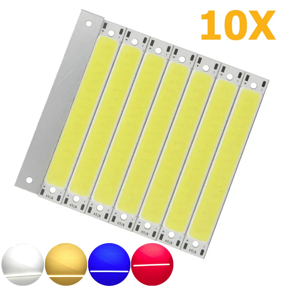 

10X Led Strip Light 3w Dc3v Bar Strips Red Diy Lights Blue 2700 6000 Narrow Cob Warm White Chip Bulb Beads Bright Home Car Long