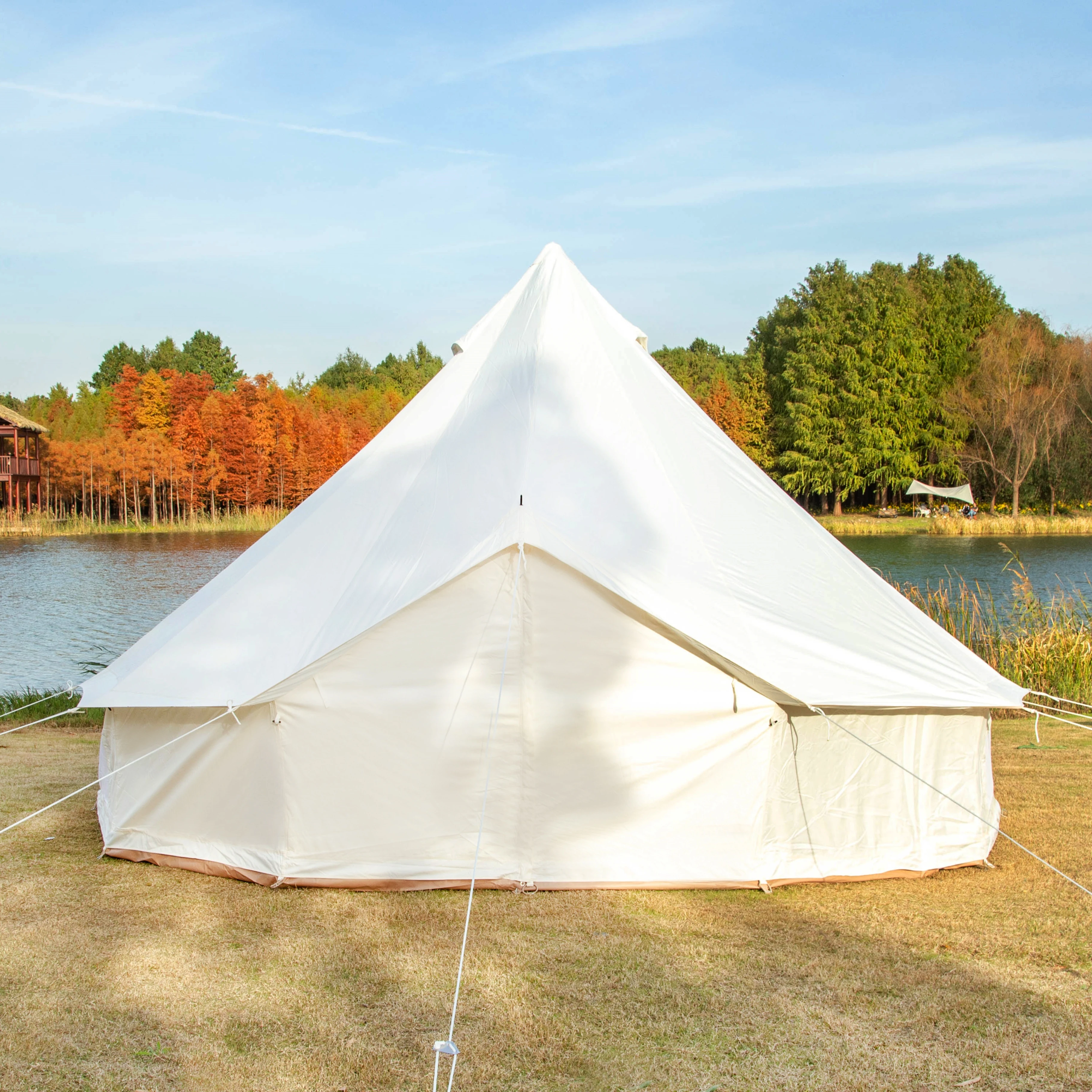 

New Design 4 Season Camping Yurt Tent Luxury Outdoor 5-12 Persons Bell Tent For Family Glamping