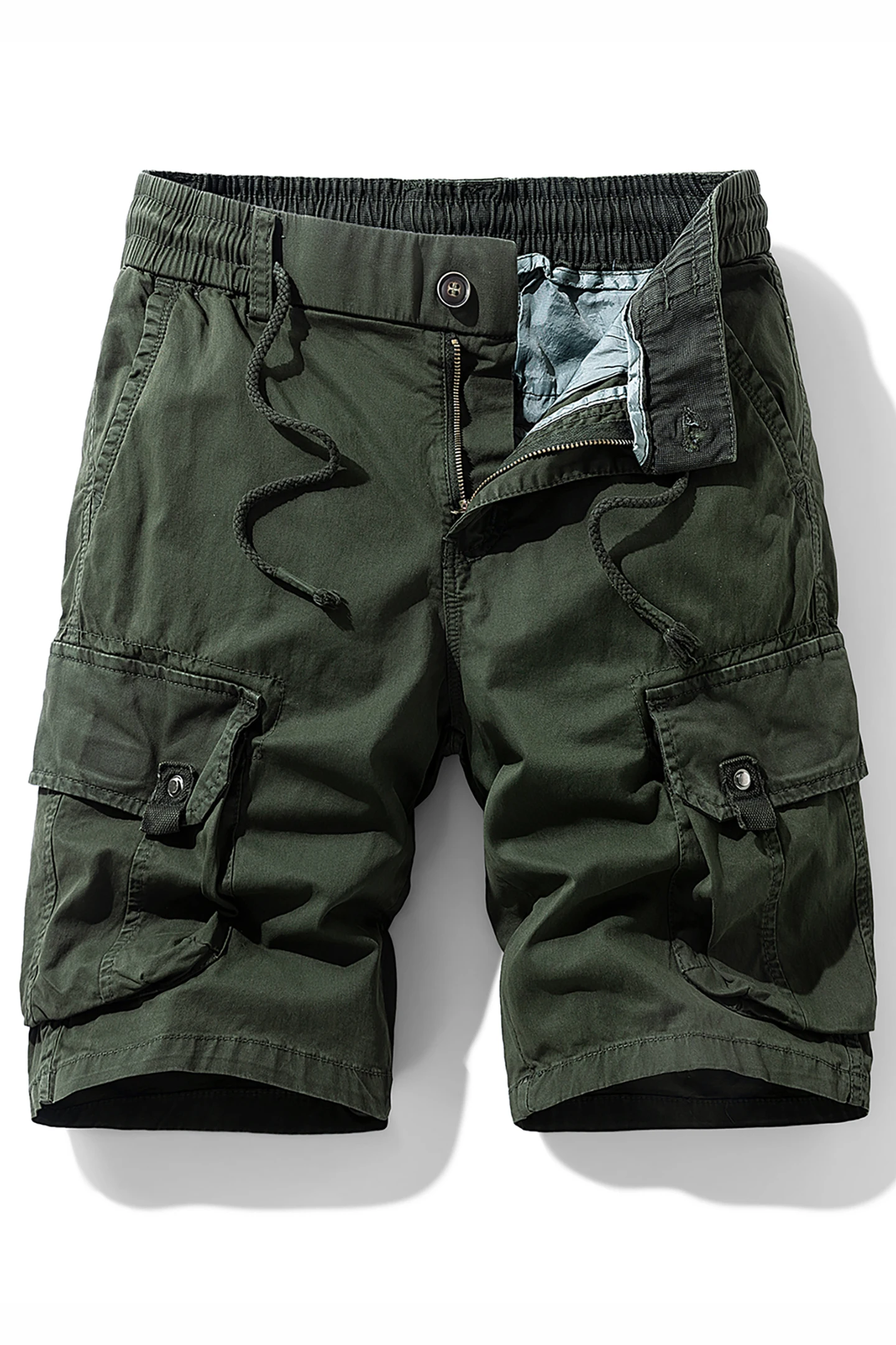 Men's Trendy Shorts - Summer Cotton-blend Breathable Multi-Pocket Outdoor Workwear Cargo Pants, Suitable for Hiking and Jogging view 6