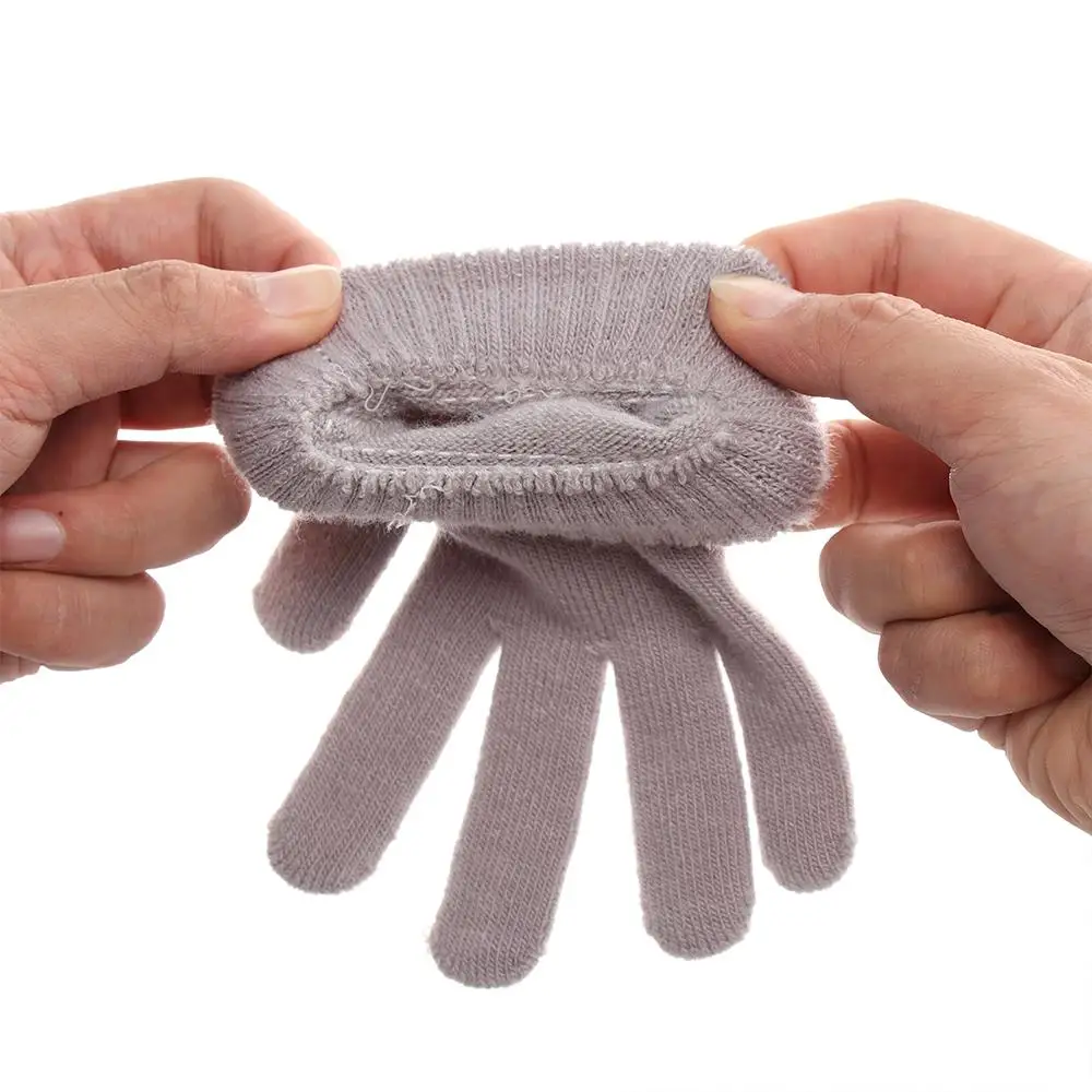 Magic Accessories Basic Thicken Winter Warm Wool Knitted Mittens  Lining Full Fingered Gloves