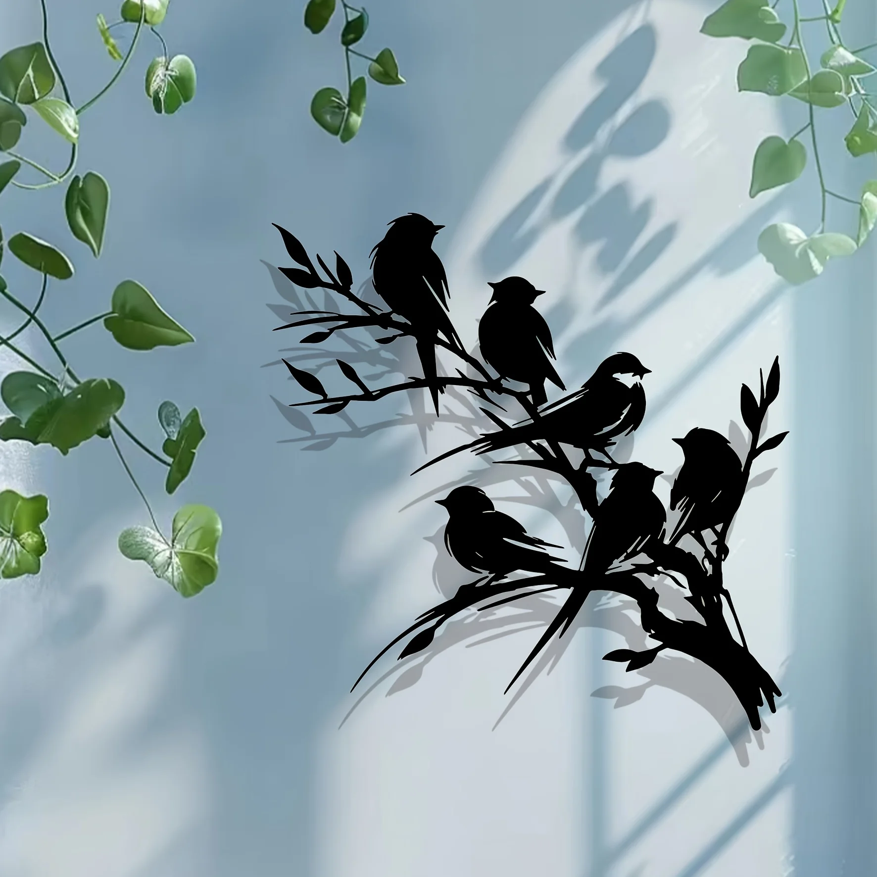 2D Flat, 1 Piece Metal Bird Wall Art Bird Silhouette on Branch - Nature-Inspired Iron Art Home Decor, Suitable for Living Room, Bedroom, Office, Cafe, Garden or Terrace - Perfect Gift for Valentine's Day, St. Patrick's Day, Thanksgiving, Easter, Housewarming, Bird Decor, Ideal for Room Decoration