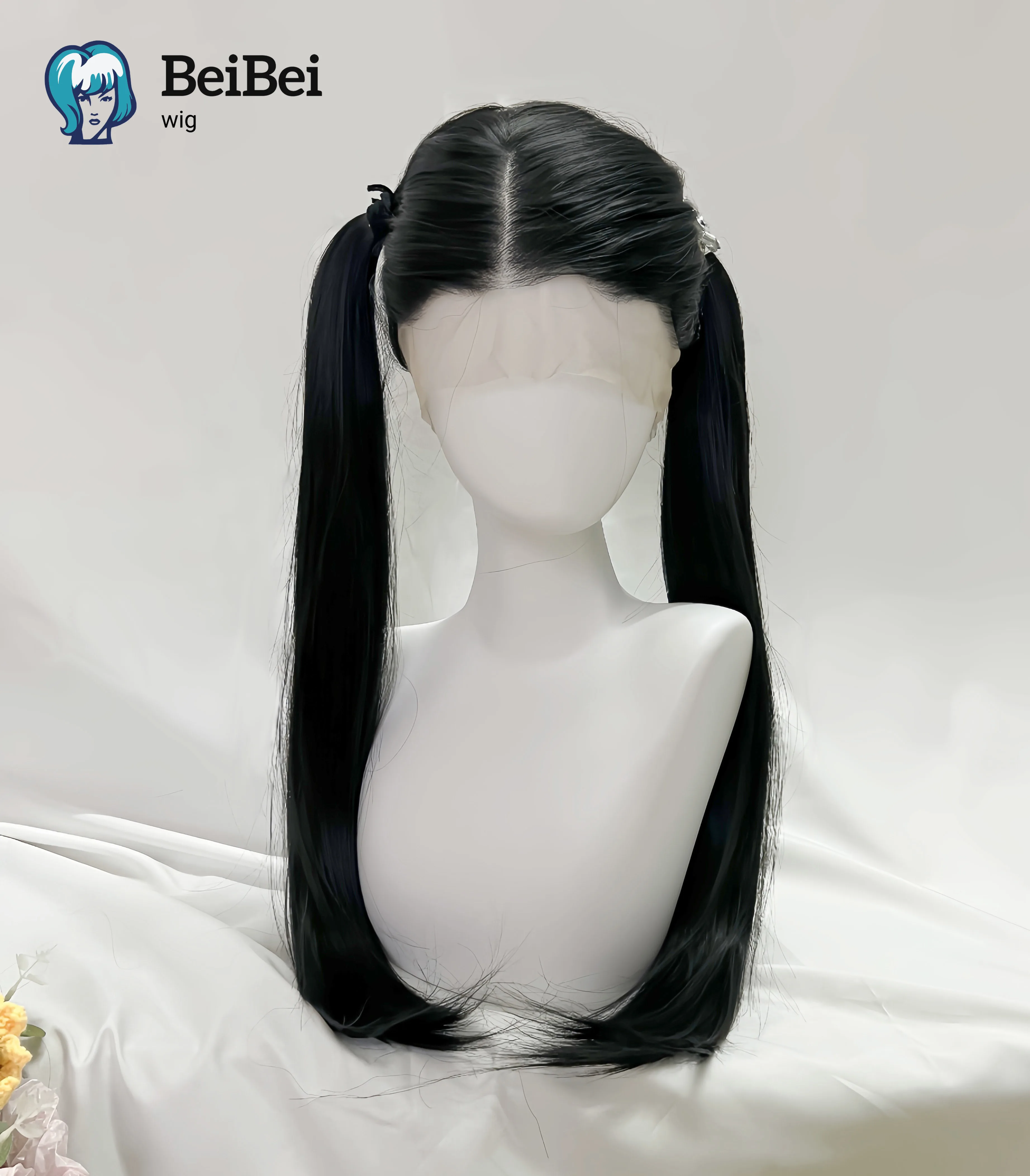 أسود 360 كامل الرباط الباروكات للنساء 26 بوصة طويلة مستقيم الشعر ارتفاع درجة الحرارة الألياف الاصطناعية الدانتيل الباروكات للاستخدام اليومي تأثيري #3