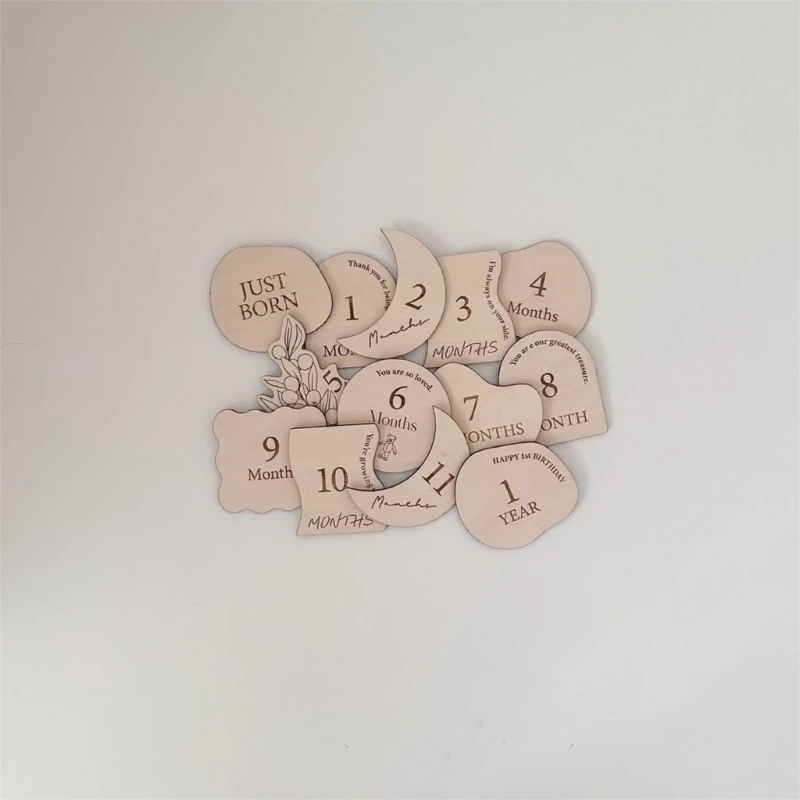 Newborn Milestones Card Bear Photo Cards Baby First Year Record Photography Card