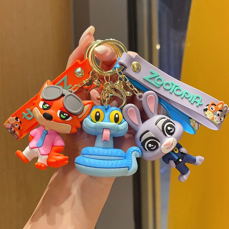 Zootopia 2 porte-clés mignon Judy Hopps, poupée Nick Wilde, pendentif de décoration de sac à dos de Couple, porte-clés de voiture, accessoires cadeau de noël