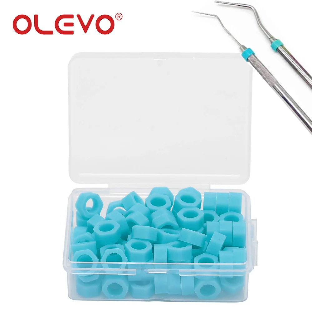 OLEVO 100 sztuk/pudło silikonowe Dental kolorowy kod pierścienie identyfikacja koło autoklawowalne kolorowe 4mm 6mm narzędzia do instrumentów