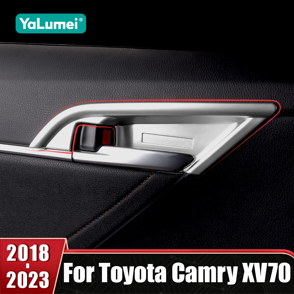 

ABS Carbon Fiber Car Inner Door Handle Bowl Cover Trim Sticker For Toyota Camry XV70 2018 2019 2020 2021 2022 2023 Accessories