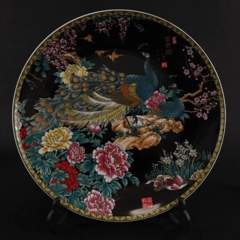 assiette-chinoise-a-motif-de-fleur-de-paon-en-porcelaine-famille-rose-de-102-pouces