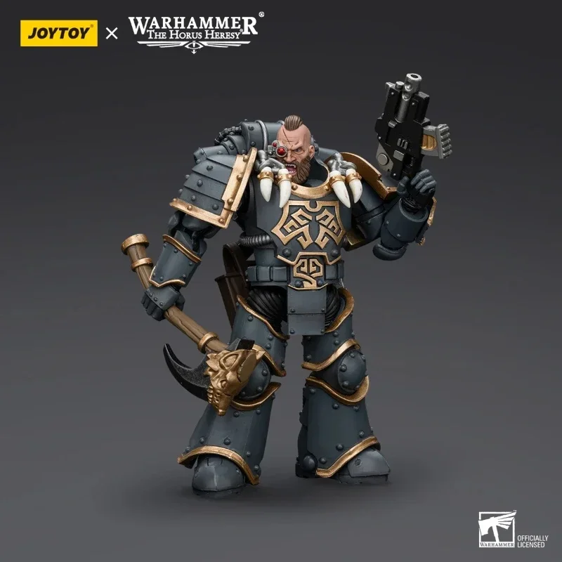 JOYTOY Warhammer 30k 1/18 Action Figures Space Wolves Grey Slayer Pack Collection Model Anime Legion Joint Movable Toys Gift