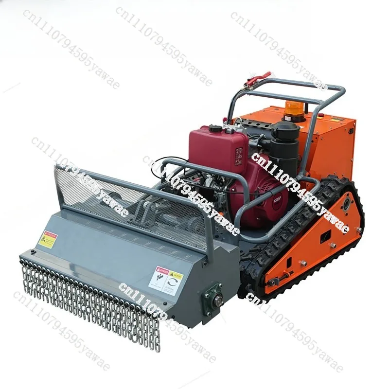 For 13HP Diesel Tracked Lawn Mower, 800mm Cutting Width Remote‑Control Crawler Grass Crusher With Hydraulic Lifting