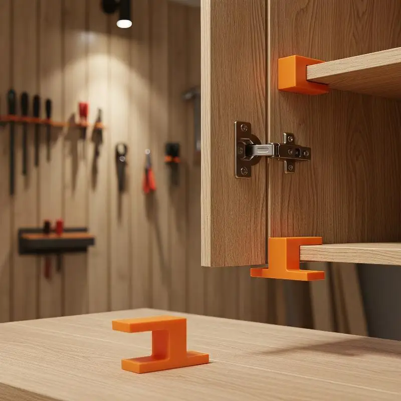T-Type Woodworking Locator Jig Durable Cabinet Door Installation Corner Bracket Clamp for Professional Furniture Making