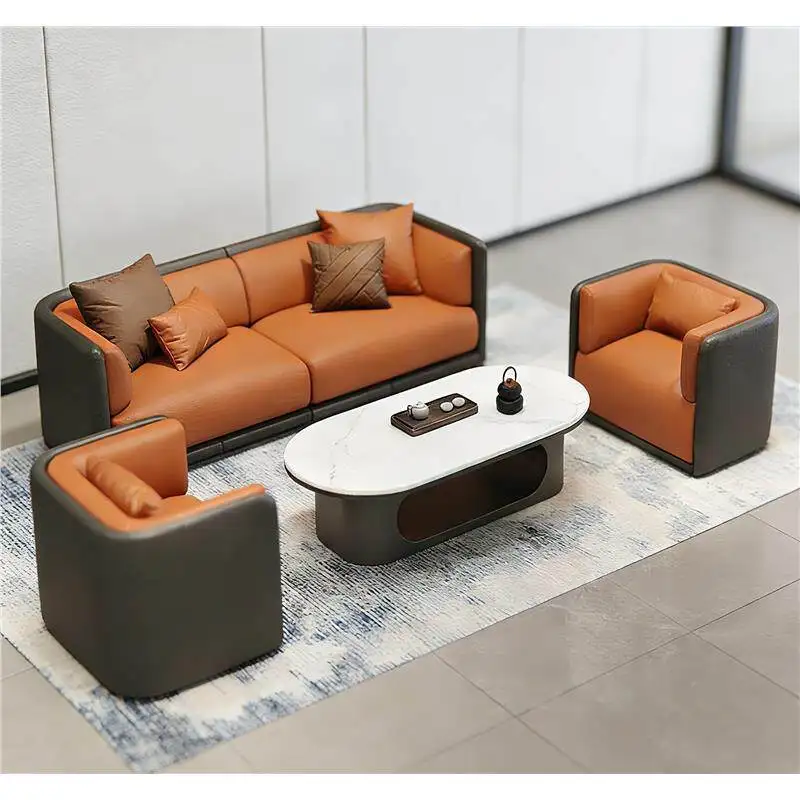Office meeting sofa European hotel reception one table four chairs sitting area negotiation table and chair combination Italian