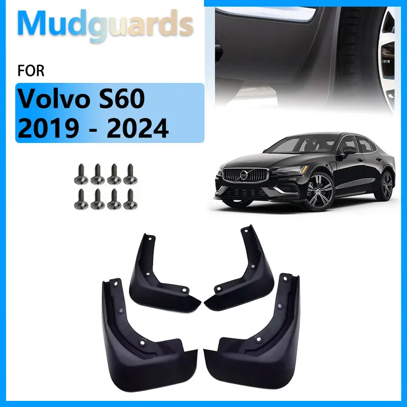 Mud Flaps For Volvo S60 2024 - 2019 Accessories Car Front Rear Mudguards Wheel Splash Guards Fender Stickers 2020 2021 2022 2023