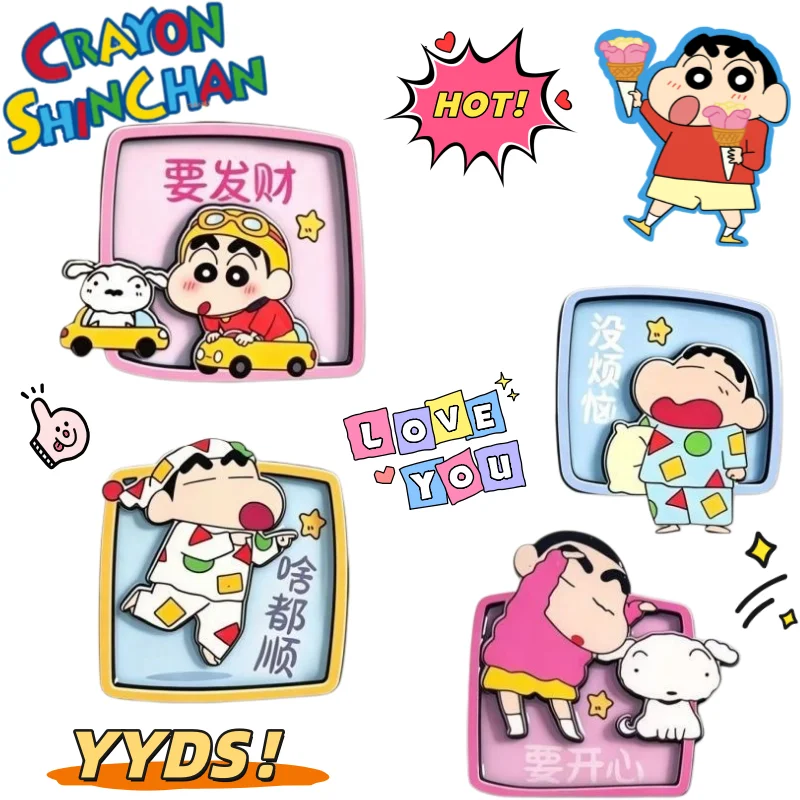 Crayon Shin-chan Nohara Shinnosuke Shiro Acrylic Refrigerator Stickers Creative Cute Cartoon Refrigerator Magnetic Decoration