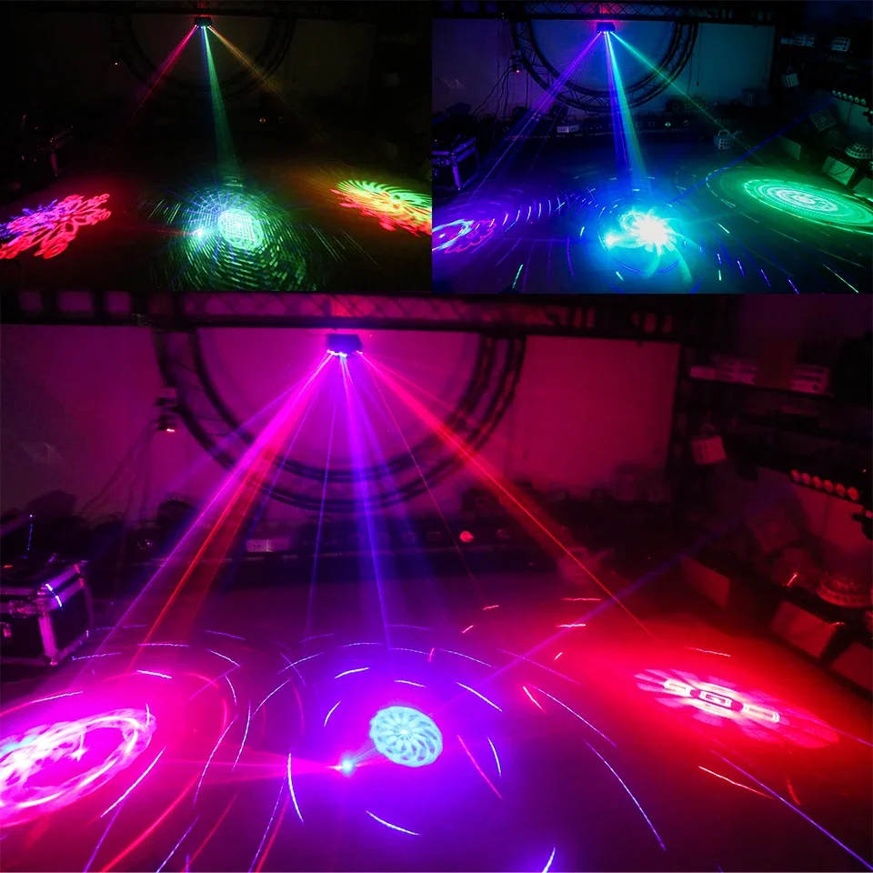 Imagem -05 - Rgb Disco dj Beam Laser Light Projector Dmx Remote Strobe Iluminação do Palco Casamento Xmas Party Luzes do Dia das Bruxas 15 Eye