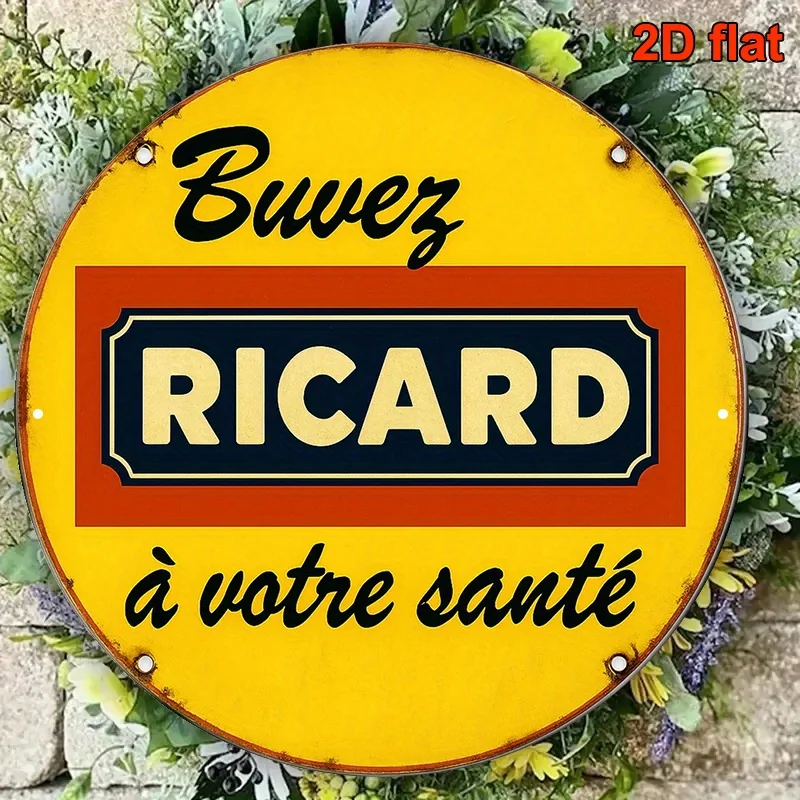 Round French Aluminum Sign - 