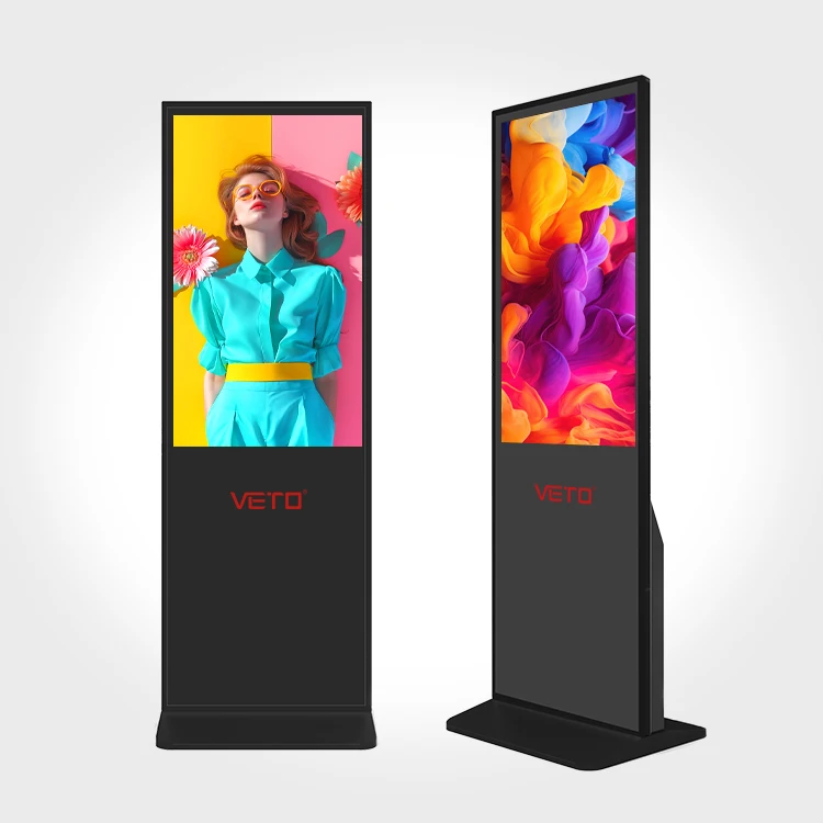 VETO 32 43 49 55 65 75 86 Inch Android Lcd Floor Standing Digital Signage Ad Media Player For Chain Store Showroom Exhibition