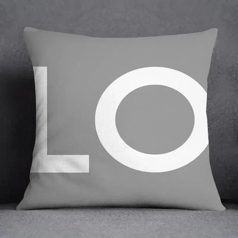 رمادي منخفض زهرة بيضاء نمط 45x45 سنتيمتر ديكور المنزل غطاء الوسادة مربع مكتب غطاء الوسادة المخدة