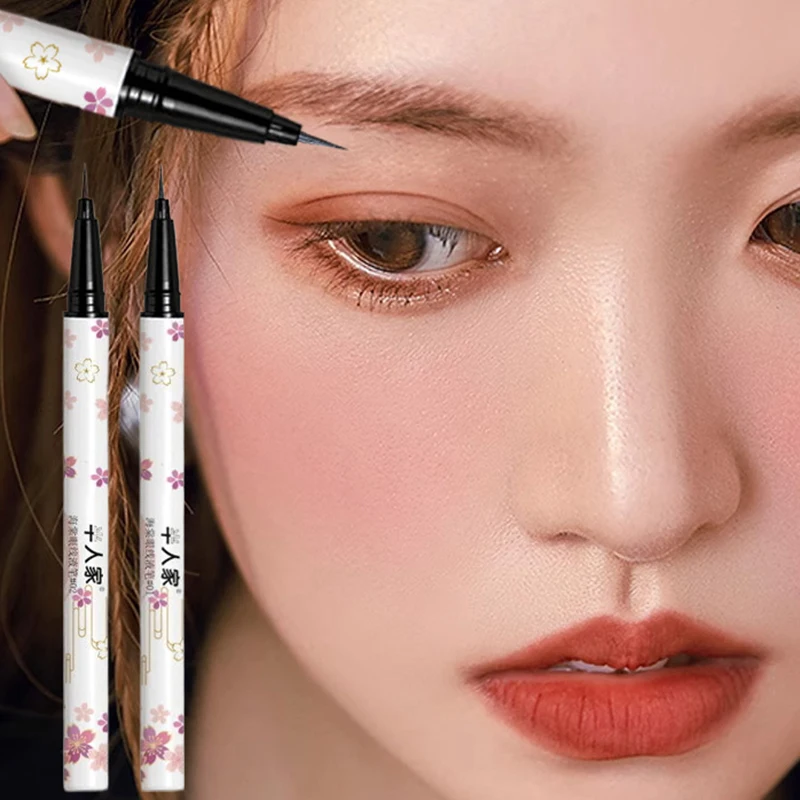 Super feiner wasserdichter flüssiger Eyeliner, koreanisches Make-up für Frauen, schnell trocknend, glatter Eyeliner, langlebig, unterer Wimpernstift, Kosmetik