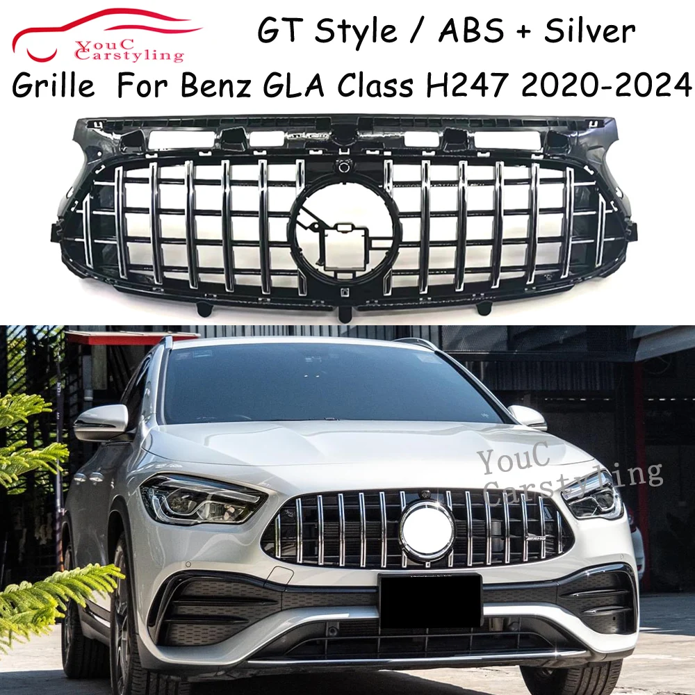 

H247 Grille GT Style Front Bumper Grille for Mercedes New GLA Class H247 GLA250 GLA200 AMG Line 2020-2024(deluxe version)