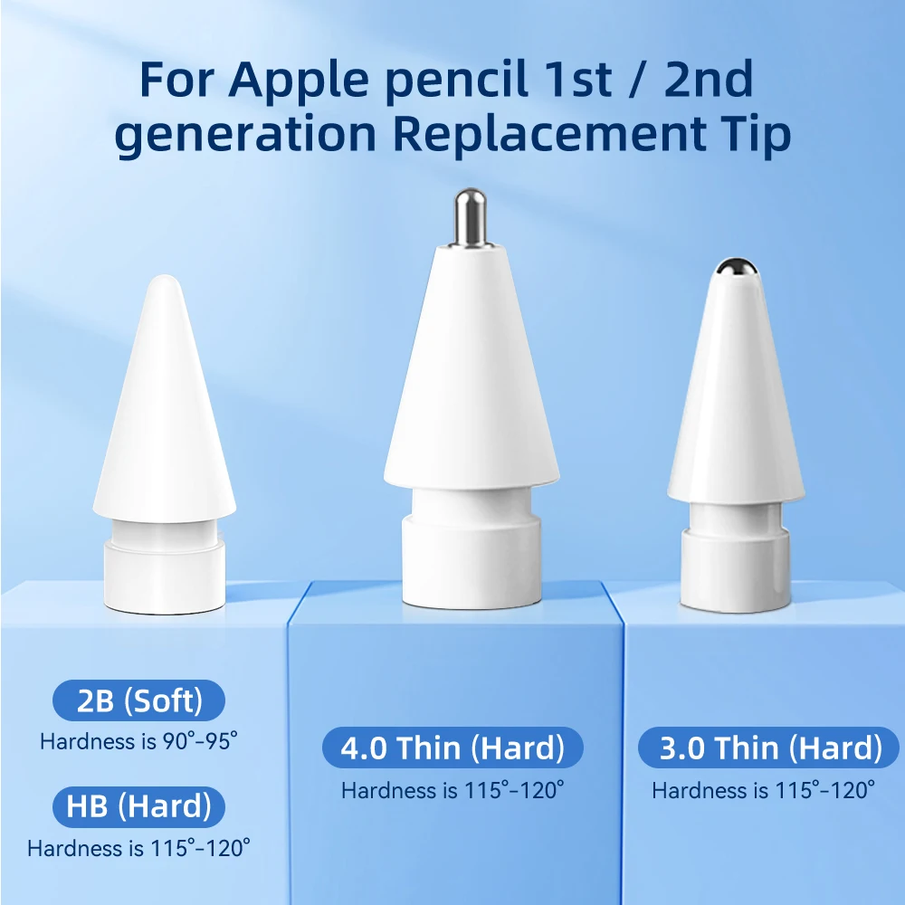 For Apple Pencil Tips For Apple Pencil 1st 2nd Generation Soft Hard Double-Layered Replacement Nib 2H 2B 3.0 4.0 iPad Stylus Nib