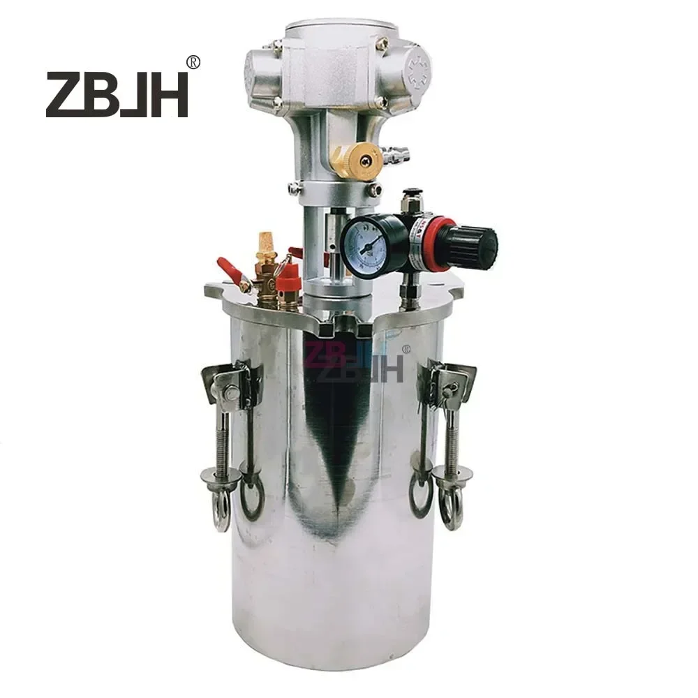 Botes de presión de 8L, tanques dispensadores de pegamento de acero inoxidable con conjunto de mezcla neumática