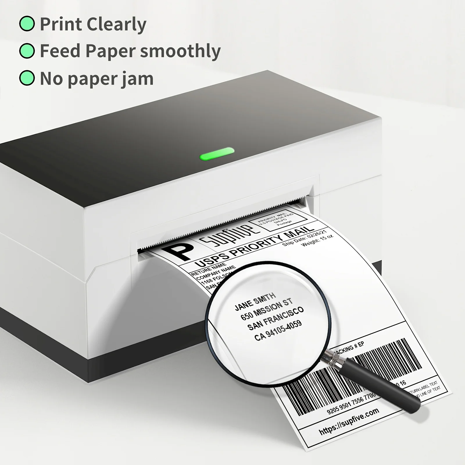 500/1000 ورقة 4 ''x 6'' ورق ملصقات حراري أبيض لطابعات الملصقات الحرارية ملصقات الشحن اللوجستية 100x150 مللي متر