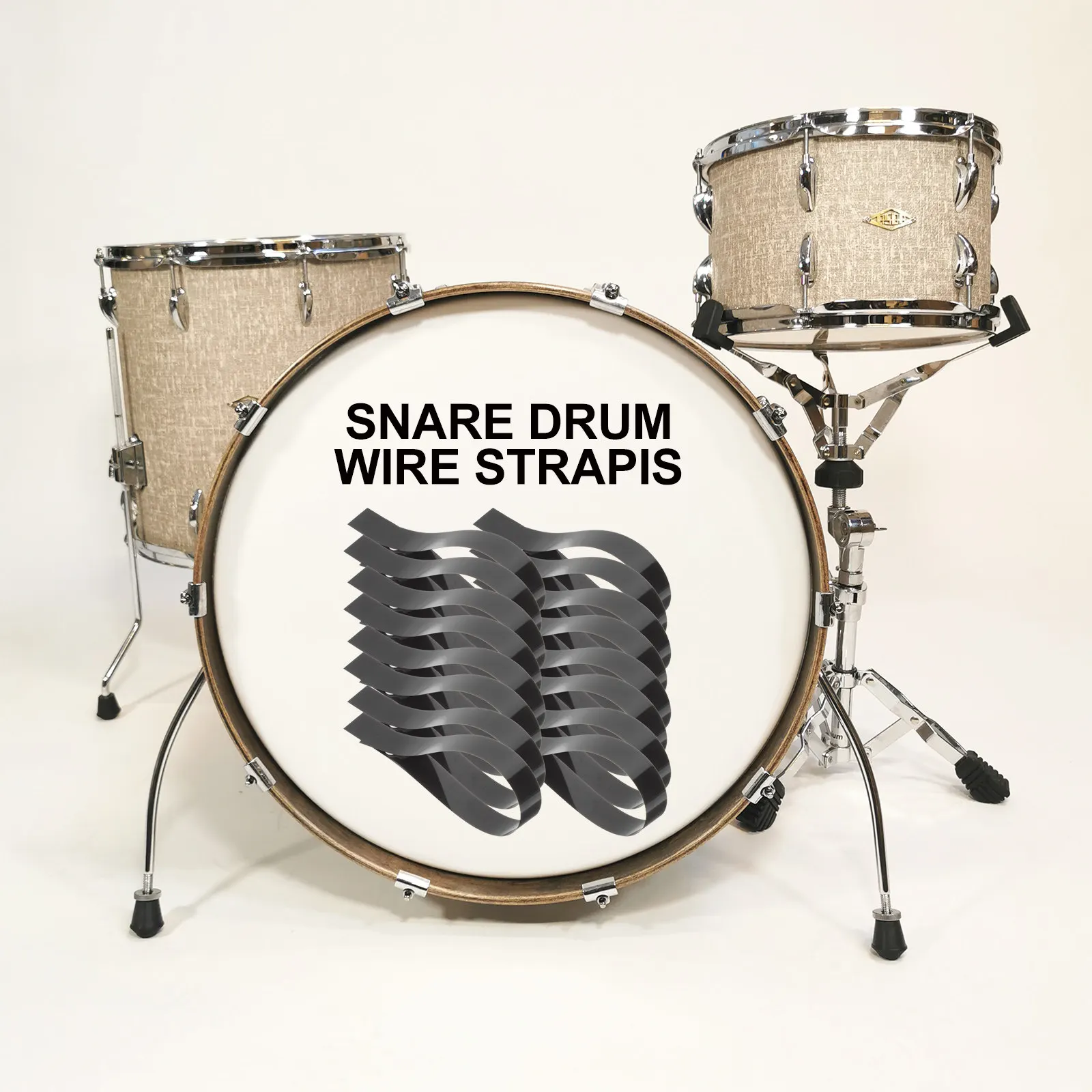 20Pcs Snare Drum Wire Straps High-Grade Pet Snare Wire Mounting Parts Reliable Drum Accessories Installation Tools