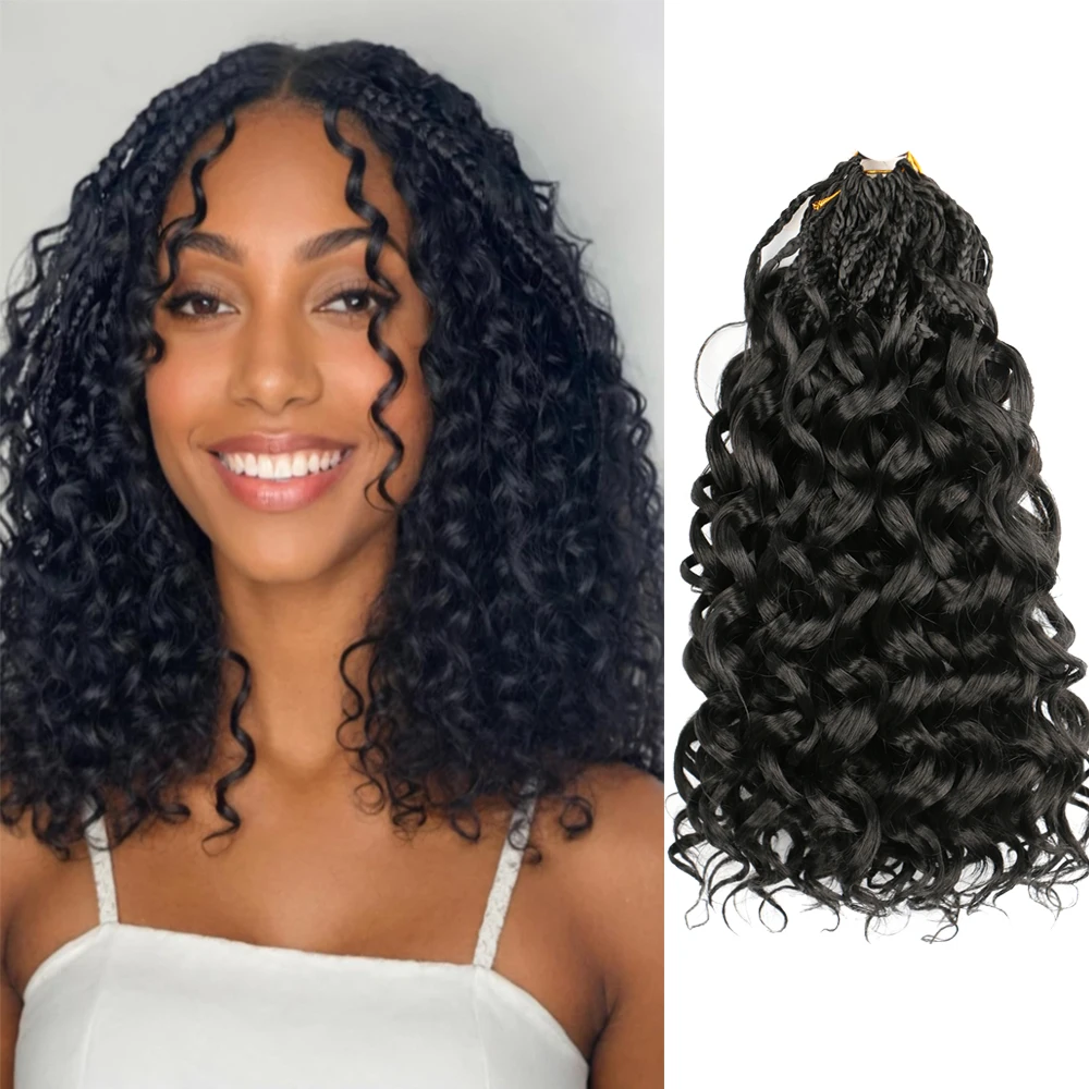 GoGo Curl Crochet Braids Synthetic Hair Afro Curly Twist Box Braids Water Wave Crochet Braids Hair Deep Curly Braiding