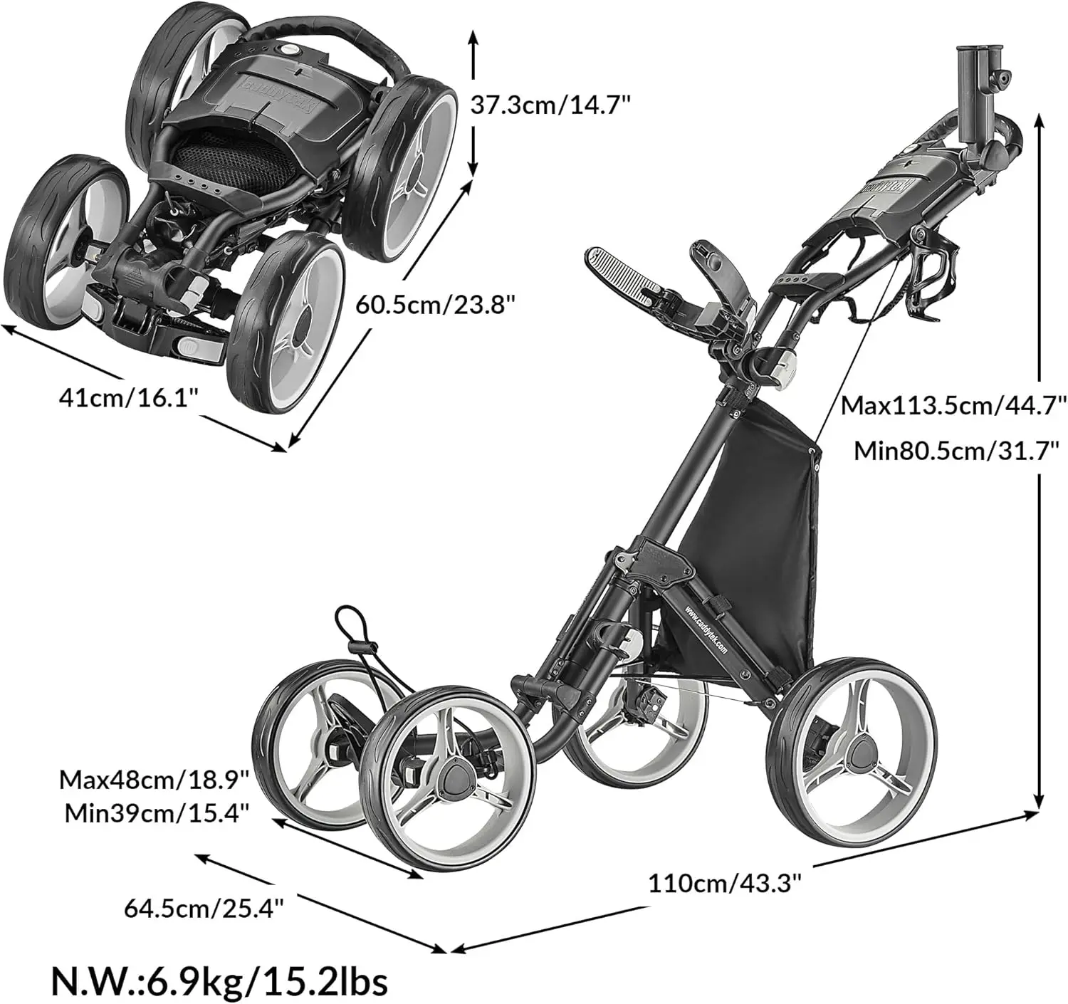 Explorer V8 - SuperLite 4 Wheel Golf Push Cart, Explorer Version 8