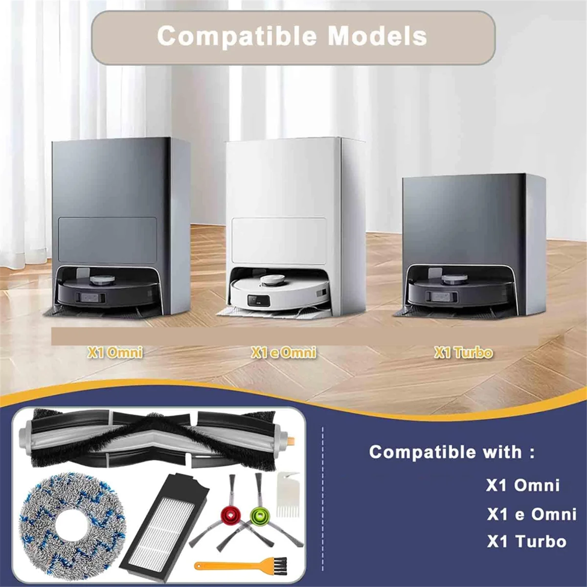 Ecovacs Deebot X1 Omni용 액세서리, 터보 진공 청소기용 교체 부품