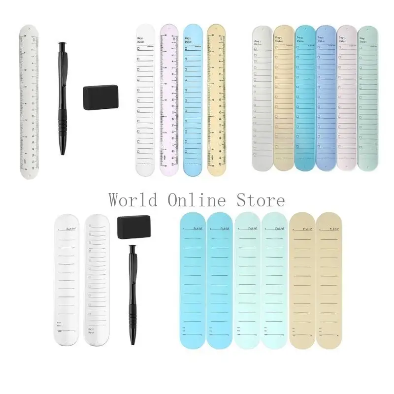 สร้อยข้อมือตบ 3-in-1 มัลติฟังก์ชั่น, แผ่นบันทึกช่วยจำ, ไม้บรรทัด