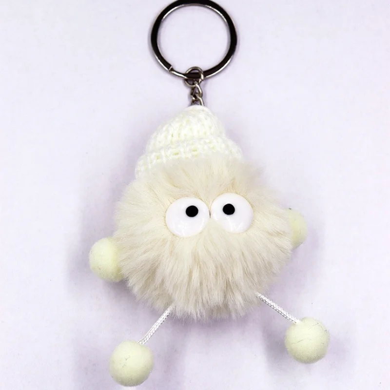 Small Coal Ball Keychain Plush Pendant Spirited Away Girl Cute School Bag Small Pendant Cartoon Pendant Keychain