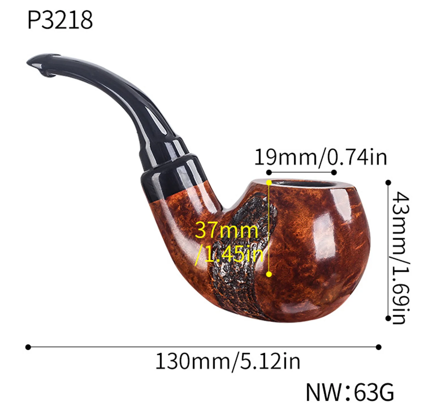 Big Ox Head Briar Wood 9mm Filter Cut Tobacco Pipe Retro Gentleman Bent Type Handmade Smoking Pipe With Accessory Father\'s Gift