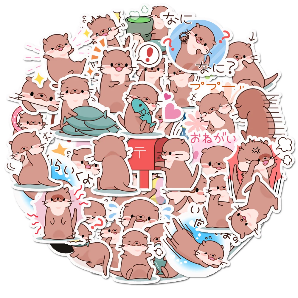 

39pcs Adorable Cartoon Otter Small Stickers for Water Bottle, Planner, Journal, Scrapbook, Phone, Laptop DIY Craft Decoration