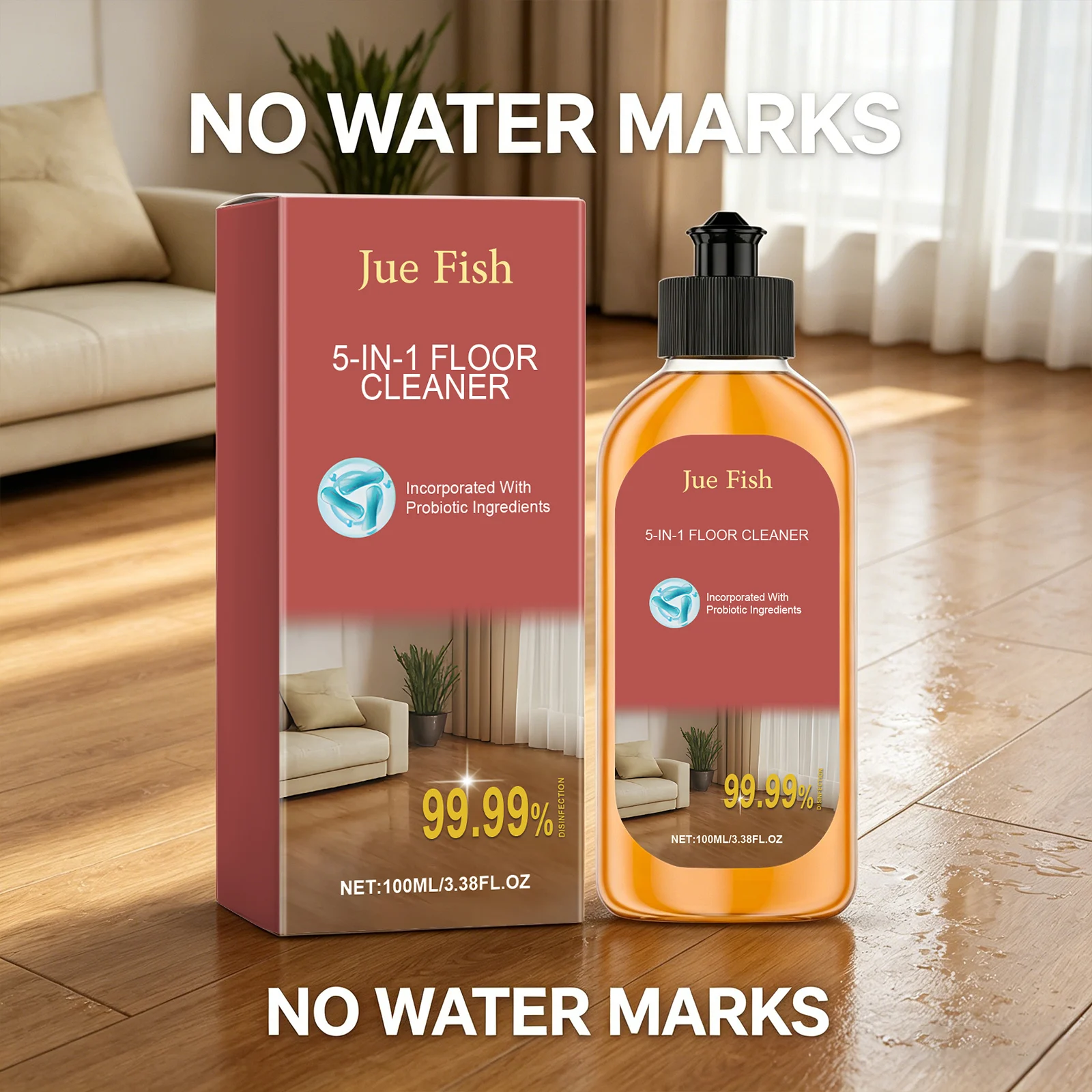 5-in-1 Floor Cleaner Remove Stubborn Stains Polishing Restoring Shines Long-Lasting Freshing Scent Multi-surface Cleaning Liquid