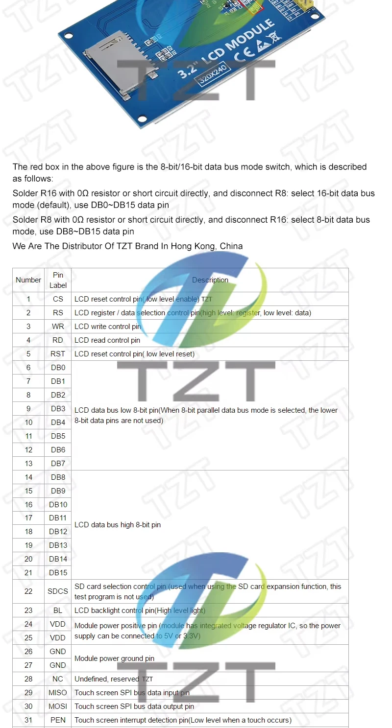 3,2" 3,2 Zoll TFT LCD Touch Screen Modul 240X320 ST7789 ILI9341 LCD Display für Arduino UNO MEGA2560 Board mit/ohne Touch – Detail 12