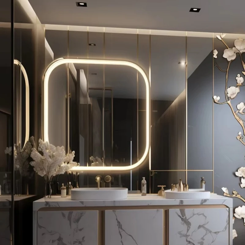 Modern and stylish stainless steel medicine cabinet furniture, aluminum lenses and graphic design solutions for hotel bathrooms