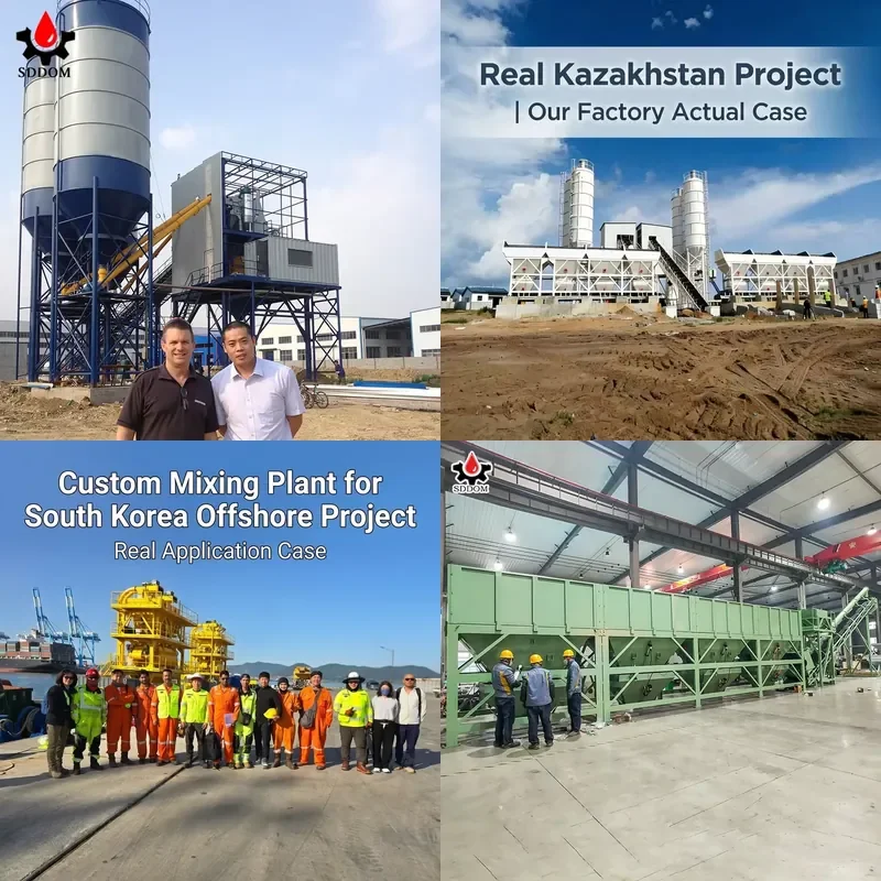 2026 CE SDDOM HZS35 Electric Wet Mix Ready Mix Concrete Batching Plant with Engine & PLC