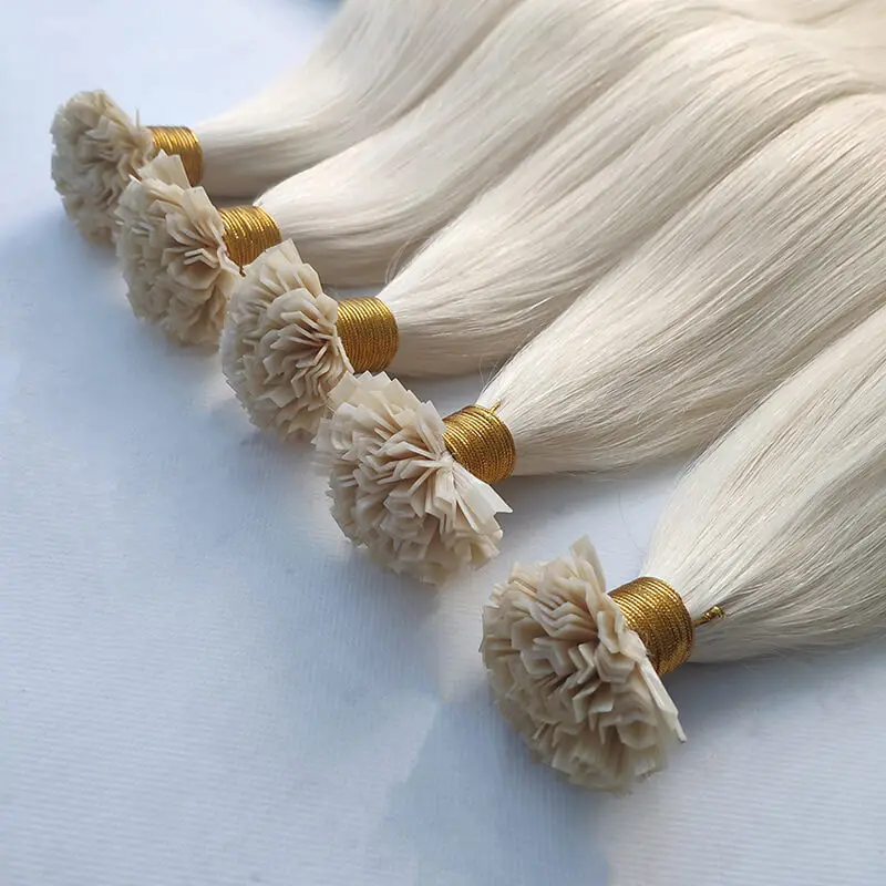 Extensiones de cabello humano con punta en V de queratina, cabello virgen de fusión recta de 100 piezas, cápsula de queratina de 12 a 30 pulgadas, 1g por pieza, #60