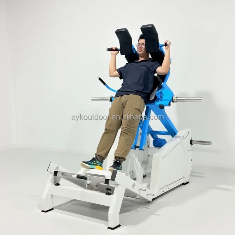 Commercial Steel Hack Squat Machine with Safety Features for Back and Arms Training