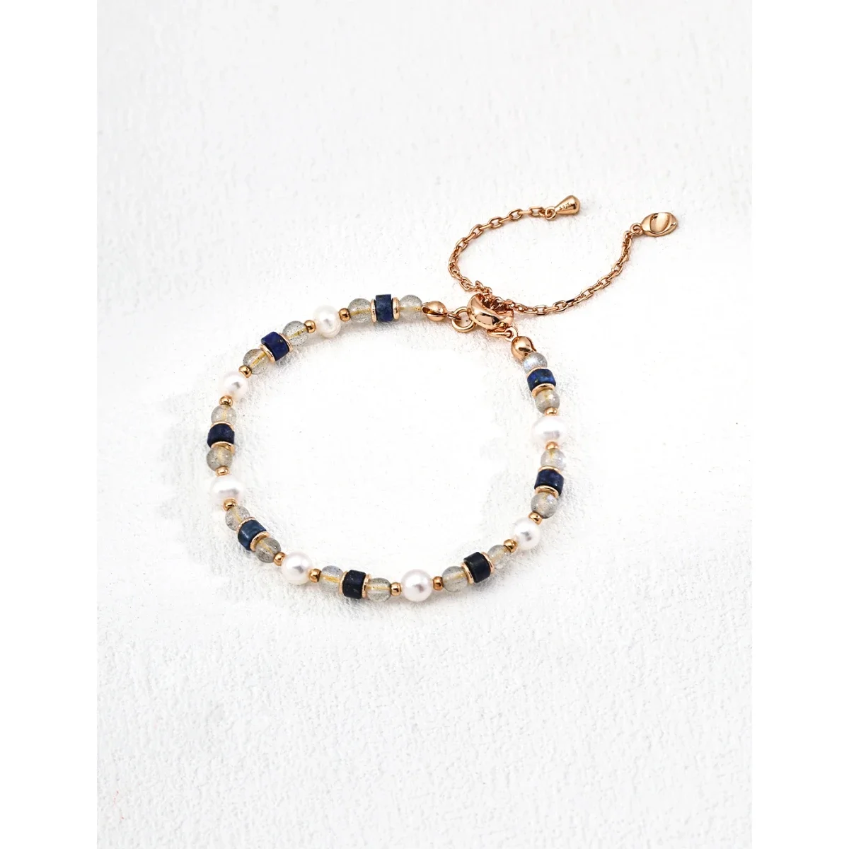 

Niche design S925 silver simple gray moonlight lapis lazuli bracelet adjustable seaside party exquisite daily wear accessories